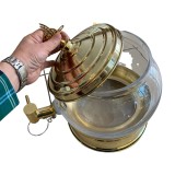 Aquarium shape  glass honeypot with brass tap Volume: 12 LT